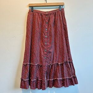 Vintage Floral Prairie Skirt - Size 13 (28” waist)